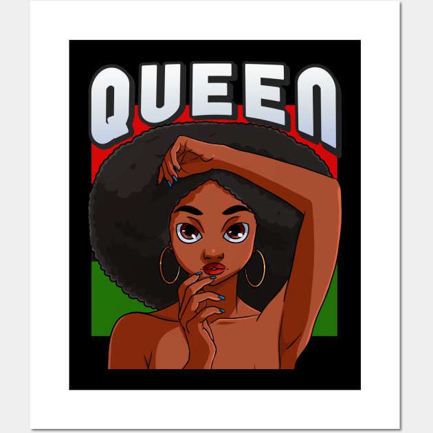 Black Queen Educated Confident African Woman Wall Art by Noseking